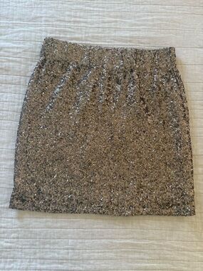 Lovers + Friends Gold Sequin Mini Skirt